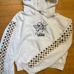 Vans Angel Cropped Hoodie with Checkered Sleeves